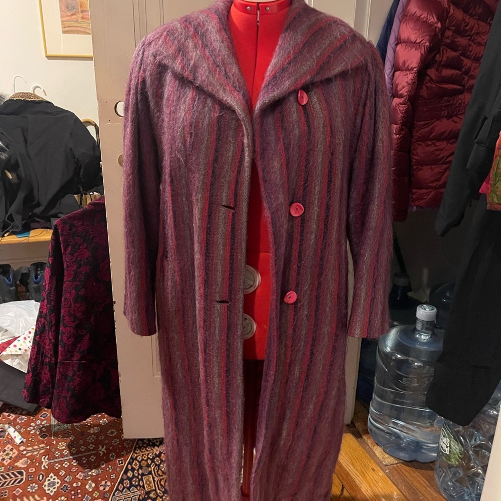 Women's Striped Purple Coat